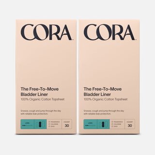 Cora Organic Bladder Long Liners, 30 ct. (2-Pack), , large