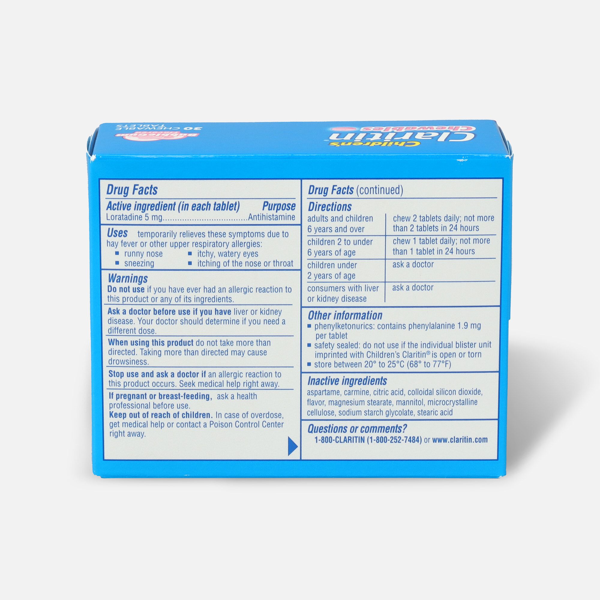 Claritin Children's Allergy Relief Chewable Tablets, Bubblegum, 30 ct., , large
