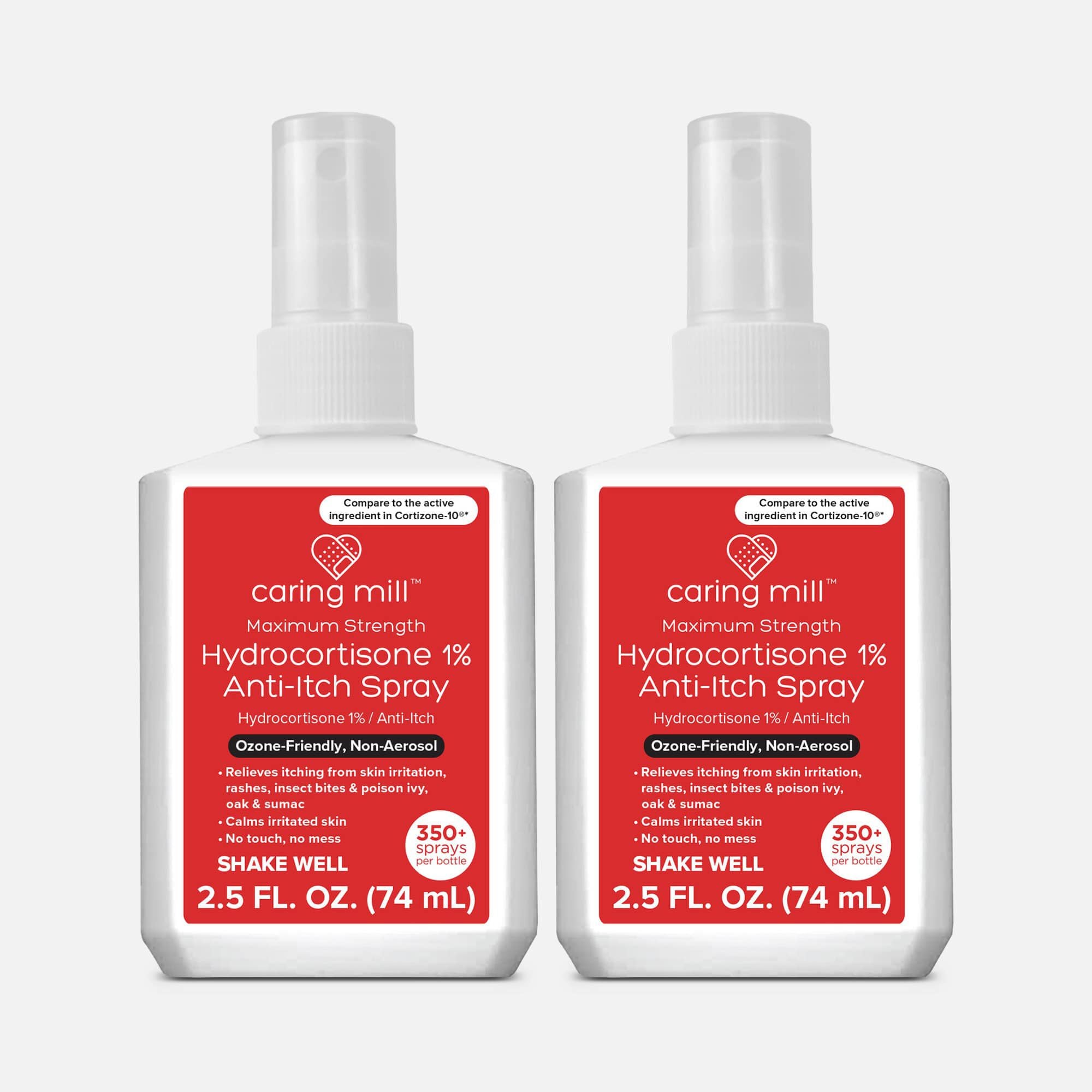 Caring Mill Hydrocortisone Spray, 2.5 oz. (2 pack)