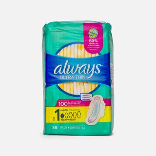 Always Ultra Thin Pads with Wings, Size 1, 36 ct., , large
