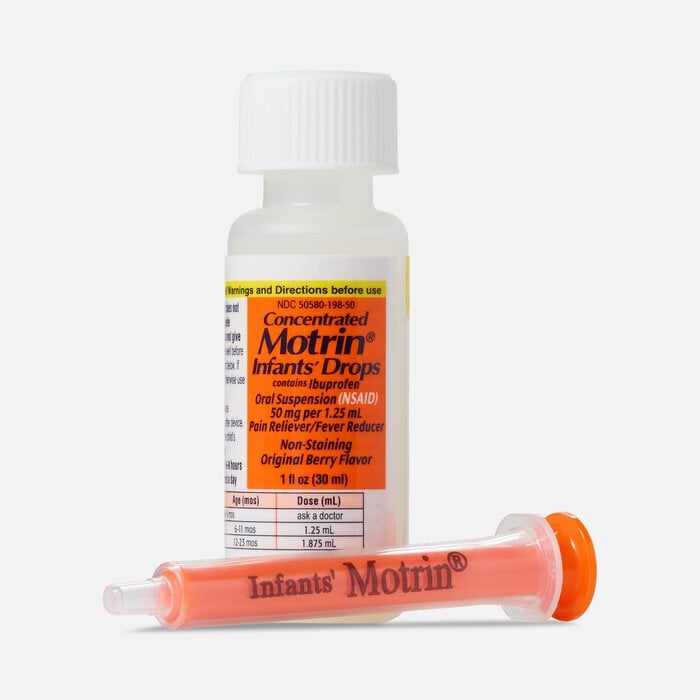 Infants' Motrin Concentrated Liquid Ibuprofen Drops with Syringe, Dye-Free, Berry, 1 Fl. oz., , large
