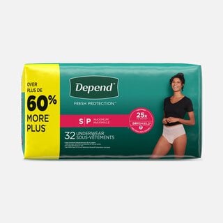 Depend Fresh Protection Adult Incontinence & Postpartum Bladder Leak Underwear for Women