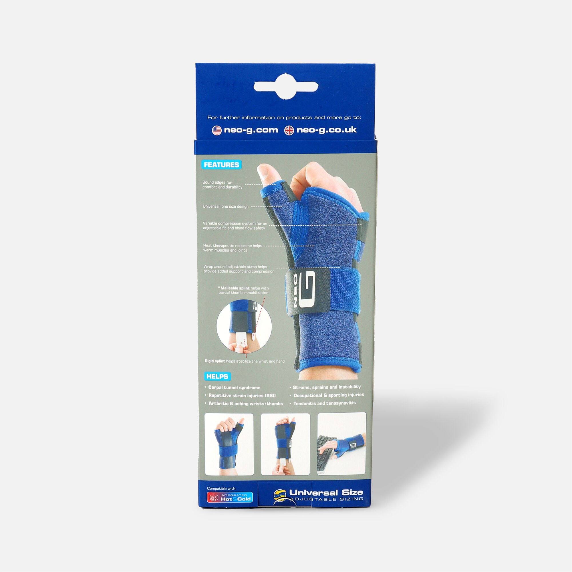 Neo G Stabilized Left Wrist & Thumb Brace, One Size, , large
