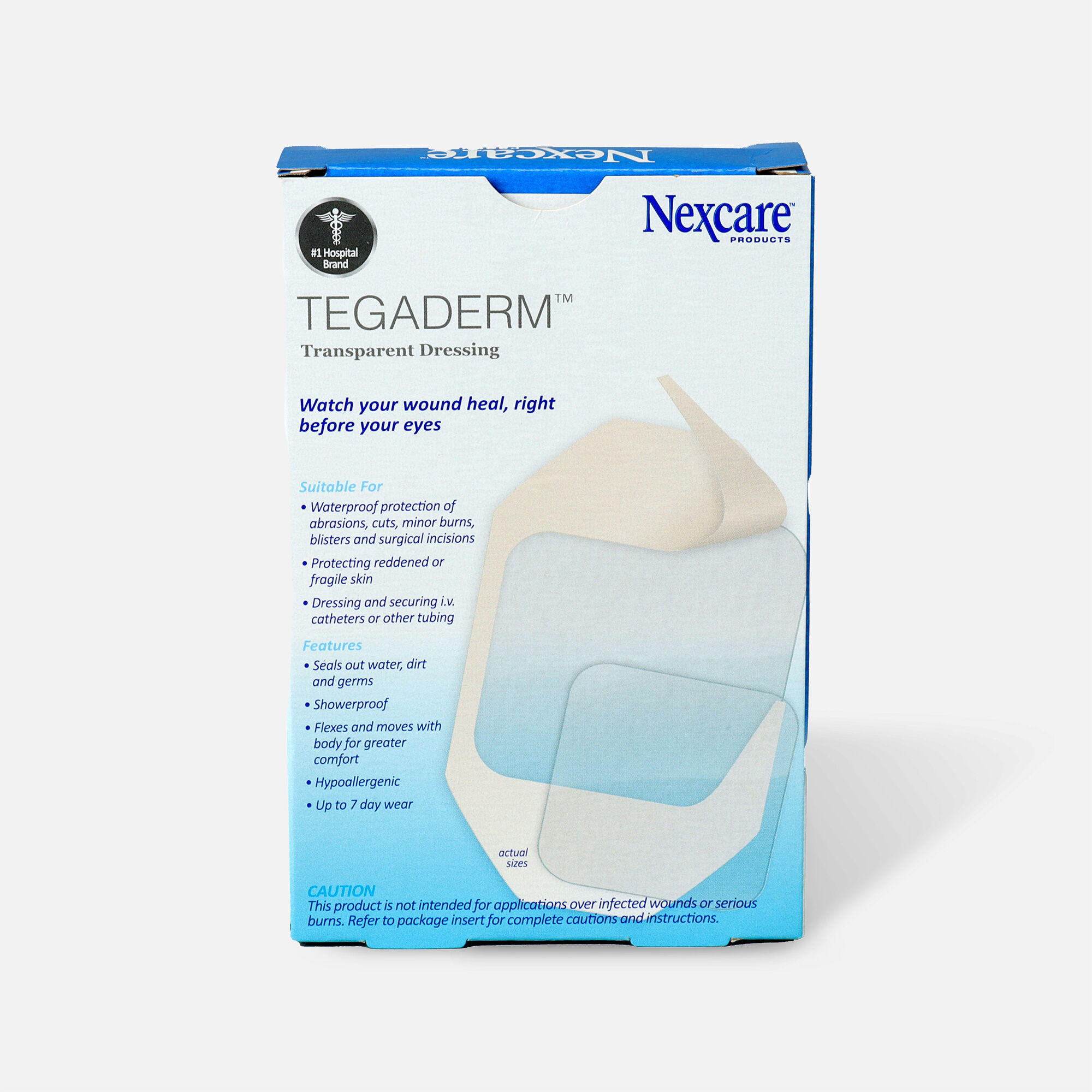 Nexcare Tegaderm Waterproof Transparent Dressing Assorted Pack, 10 ct., , large