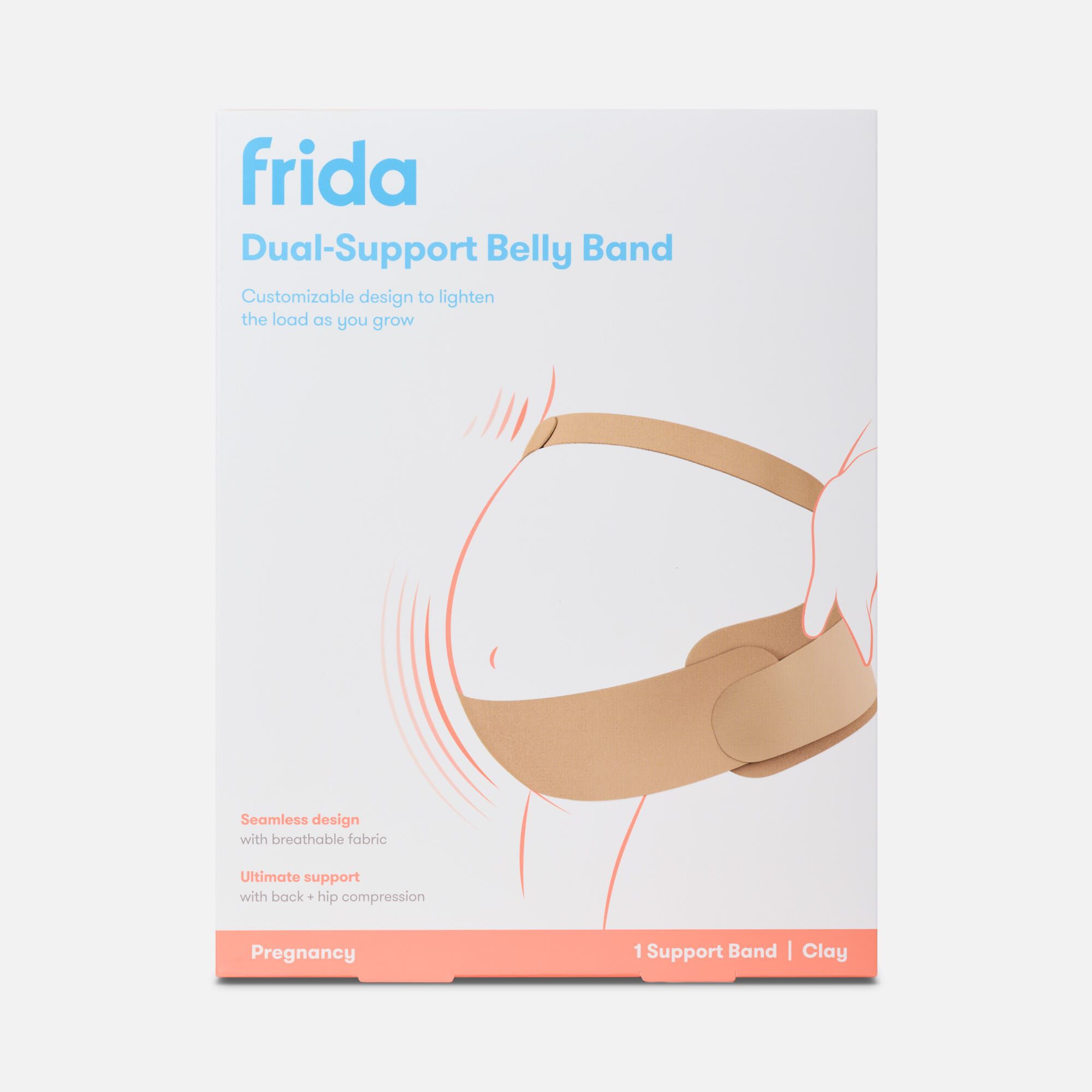 Frida Mom Dual-Support Pregnancy Belly Band, Clay, , large