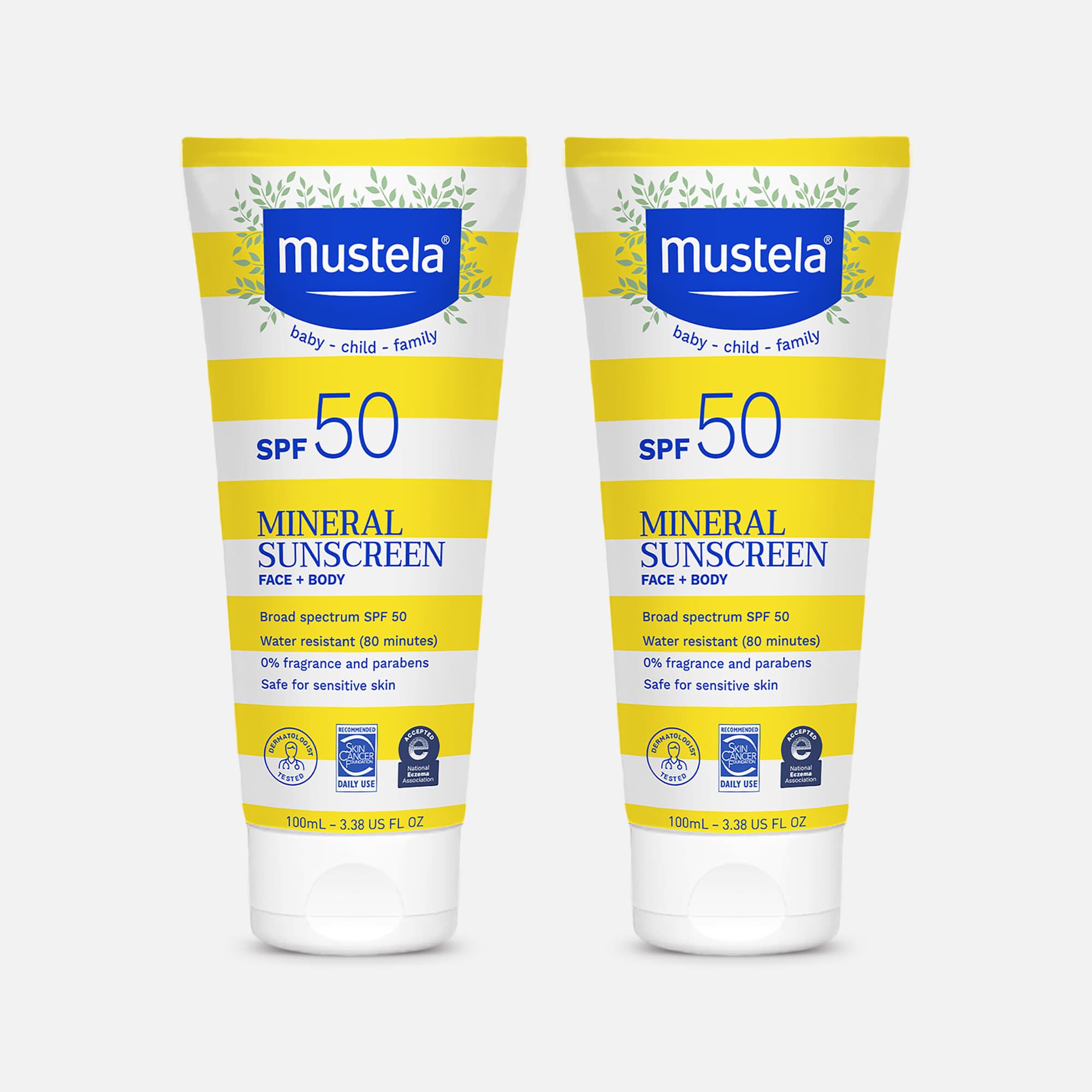 Mustela Mineral Sunscreen Lotion, SPF 50, 3.38 oz. (2-Pack), , large