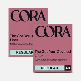 Cora Organic Cotton Ultra Thin Period Liners, 40 ct. (2-Pack), , large