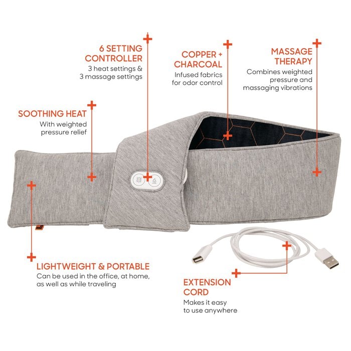 Sharper Image Calming Heat Massaging Neck Wrap, , large