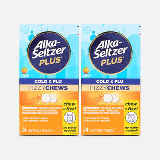 Alka-Seltzer Plus® Fizzy Chews Cold & Flu Fizzy Chews, Orange, 24 ct. (2-Pack), , large