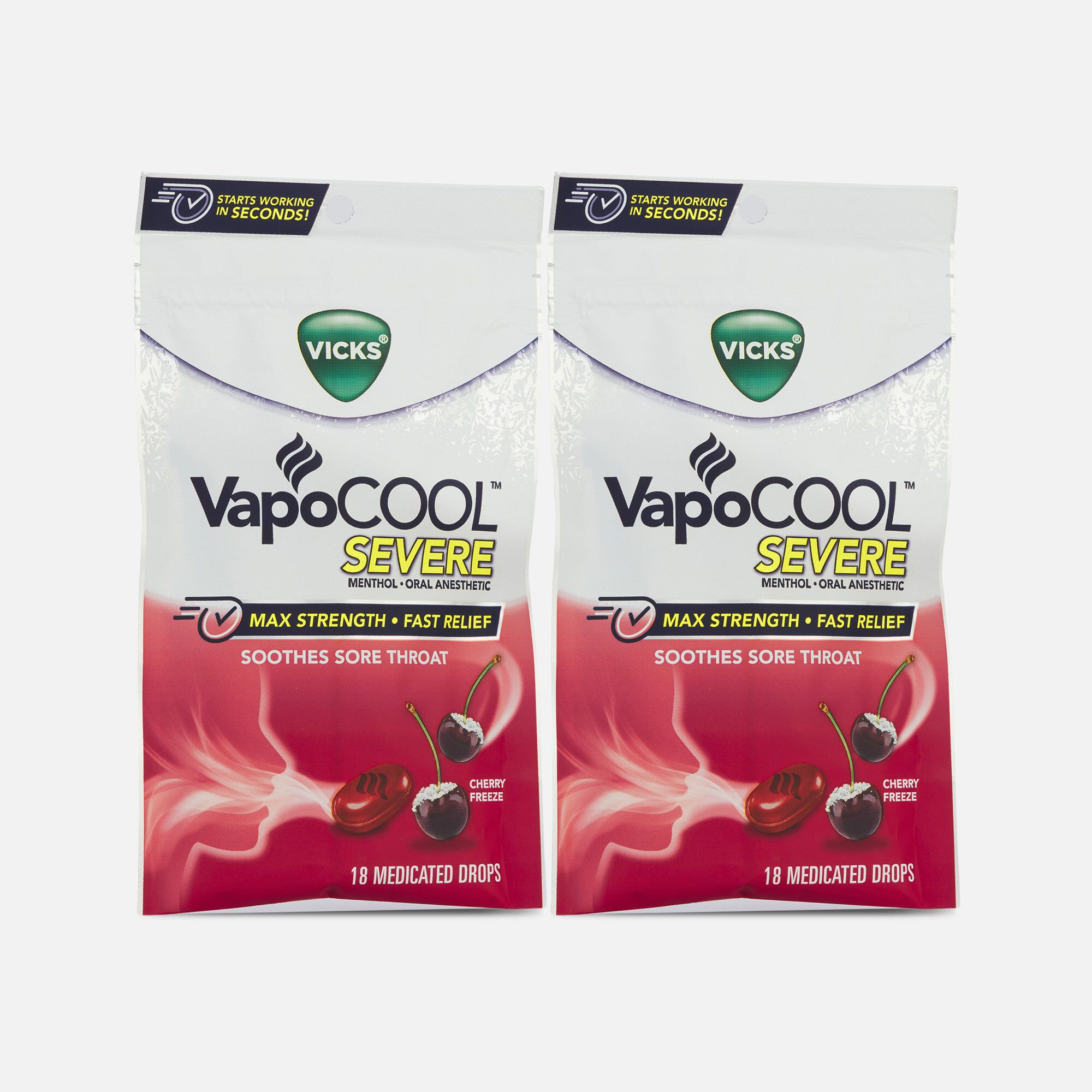 Vicks VapoCool Drops Severe Cherry, 18 ct. (2-Pack), , large