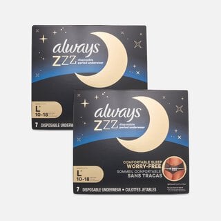 Always ZZZ Overnight Disposable Period Underwear, Large, 7 ct. (2-Pack), , large