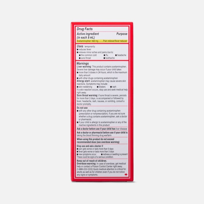 Tylenol Children's Pain & Fever Reliever Liquid, Dye-Free, Cherry, 4 fl oz., , large