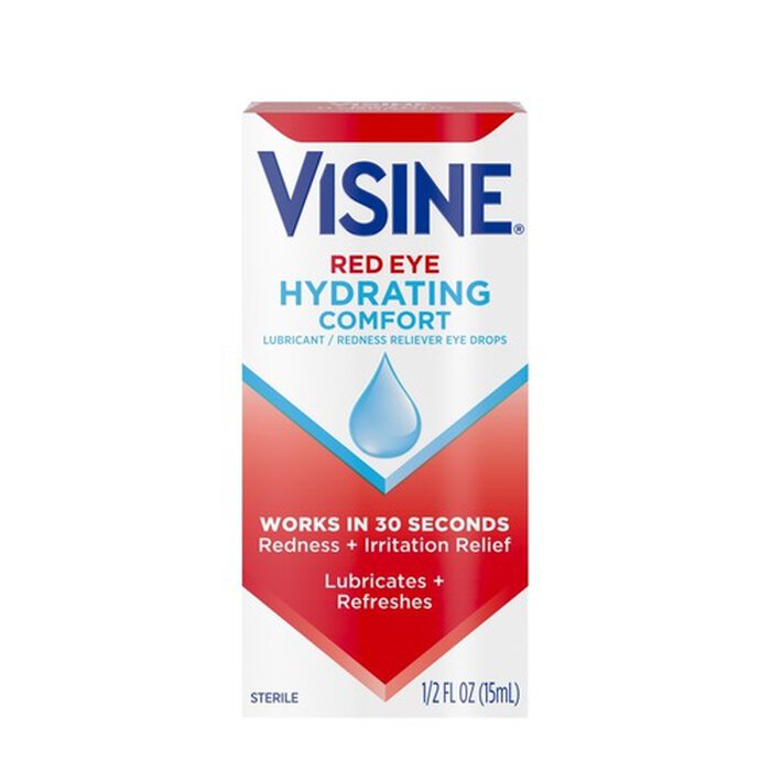 Visine Red Eye Hydrating Comfort Lubricating Eye Drops, .5 fl oz., , large