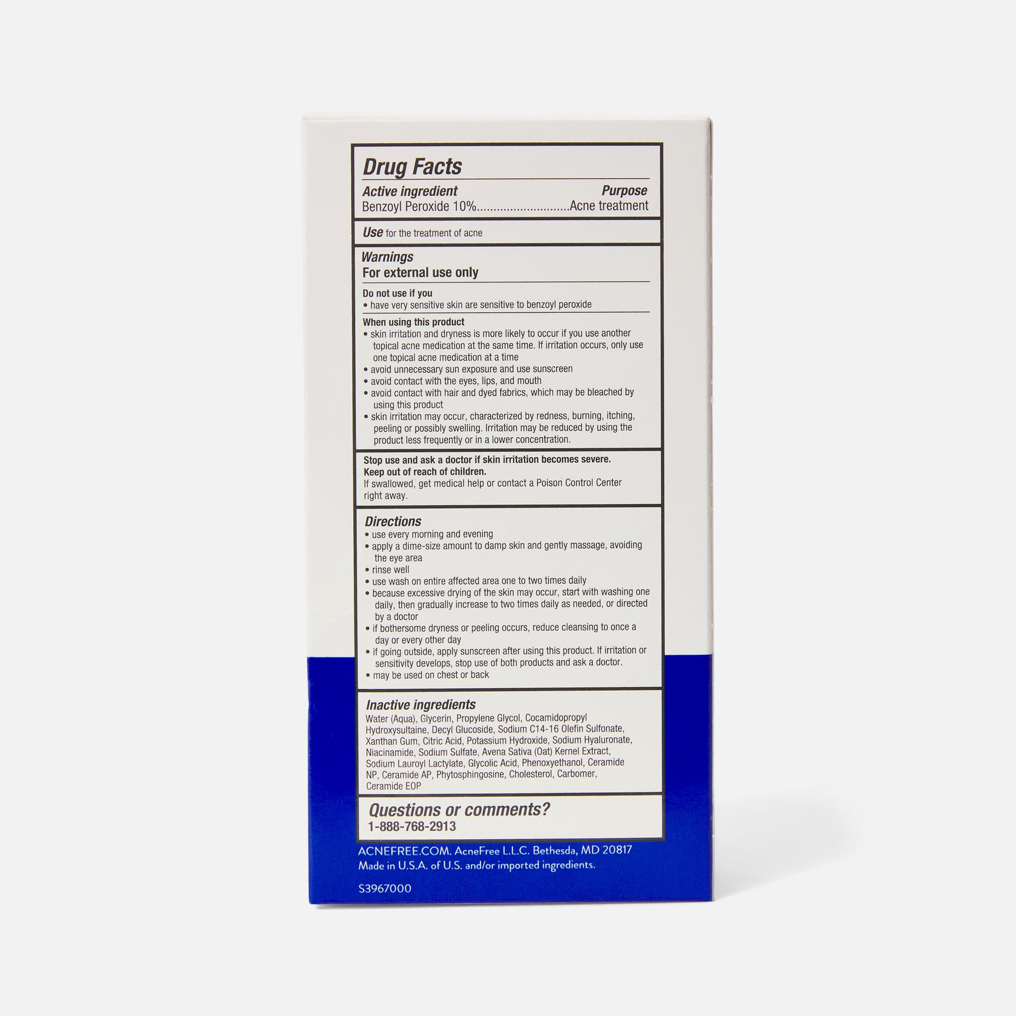 AcneFree Severe Acne Benzoyl Peroxide Deep Cleansing Foaming Wash, 5 fl oz., , large