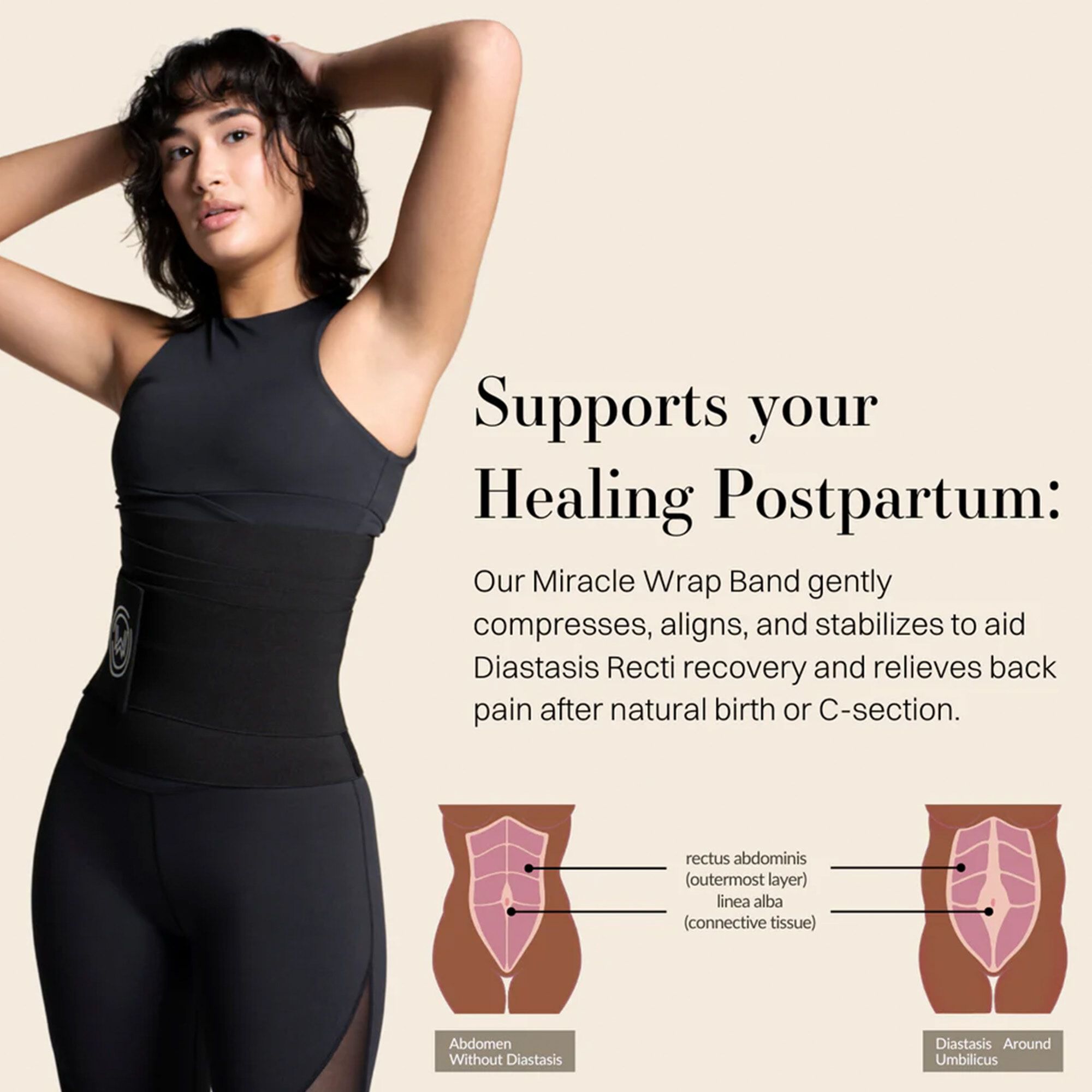 What Waist Maternity Wrap Band, Black, , large