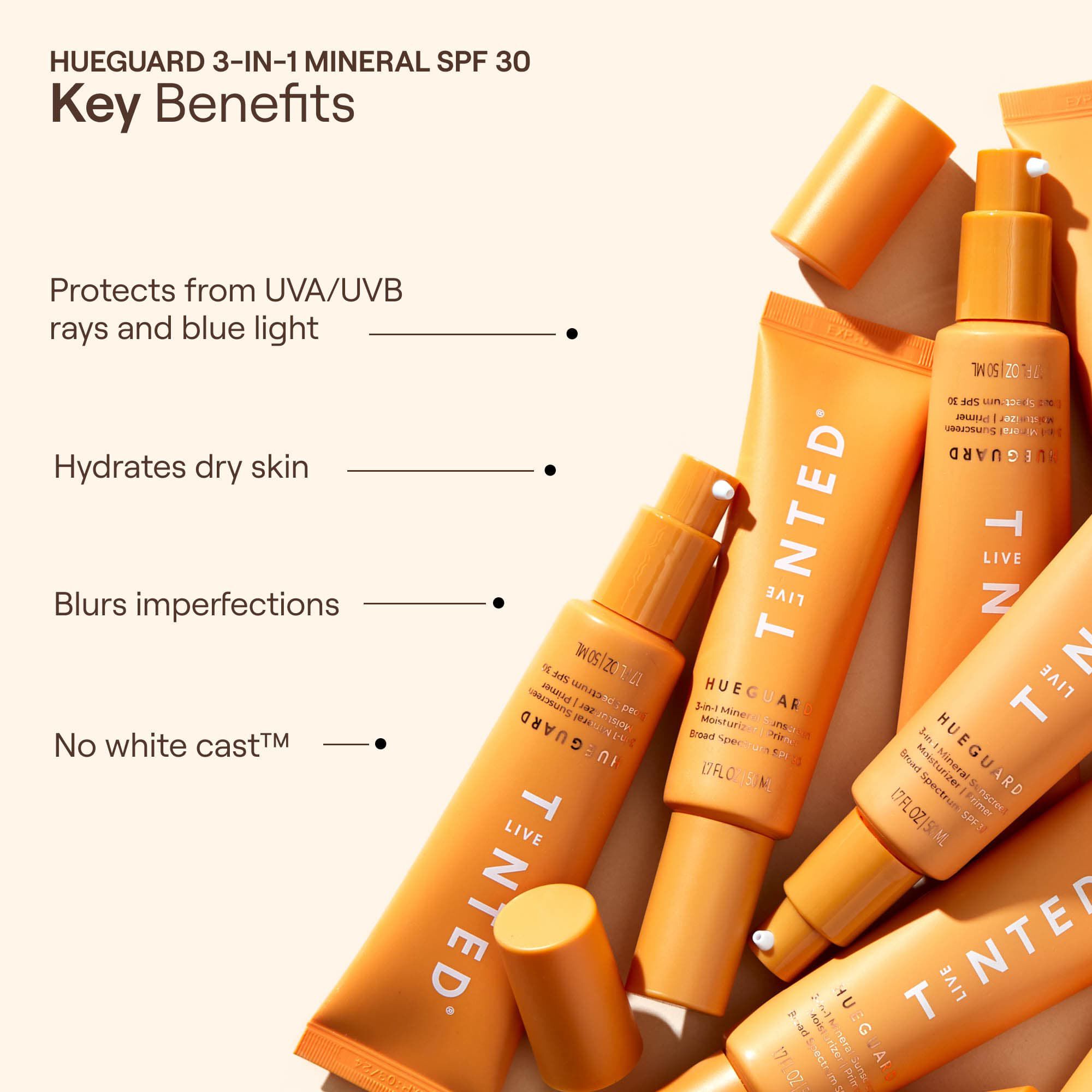 Live Tinted Hueguard 3-in-1 Mineral Sunscreen, Moisturizer, Primer SPF 30, 1.7 oz., , large
