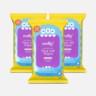 Welly® First Aid Antiseptic Wipes, 25 ct. (3 pack), , large