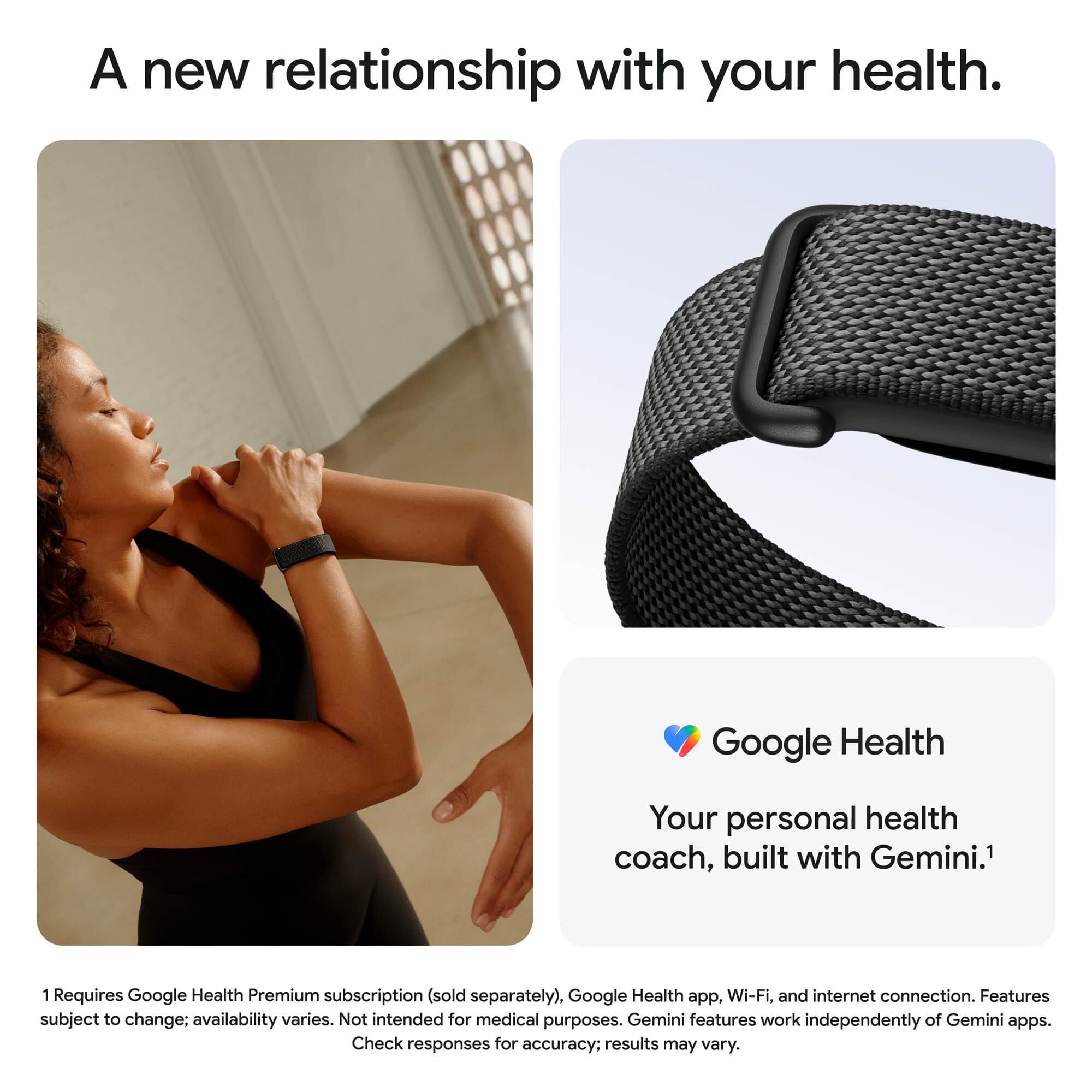 Google Fitbit Air, Screenless Fitness and Health Tracker, Obsidian, One Size, Obsidian, large