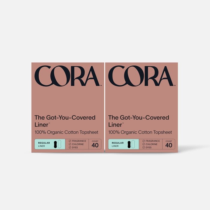 Cora Organic Cotton Ultra Thin Period Liners, 40 ct. (2-Pack), , large