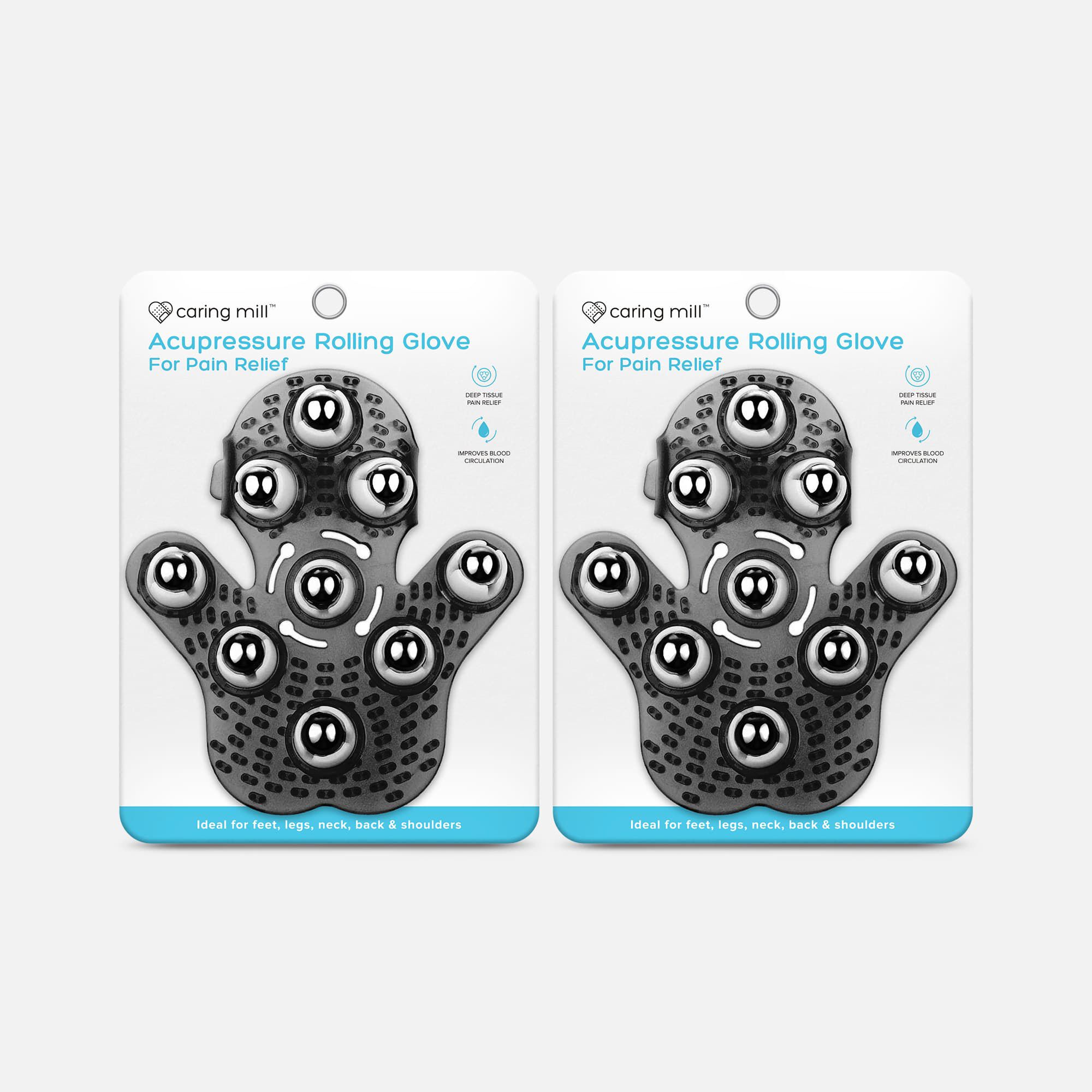 Caring Mill™ Acupressure Rolling Glove for Pain Relief (2-Pack)
