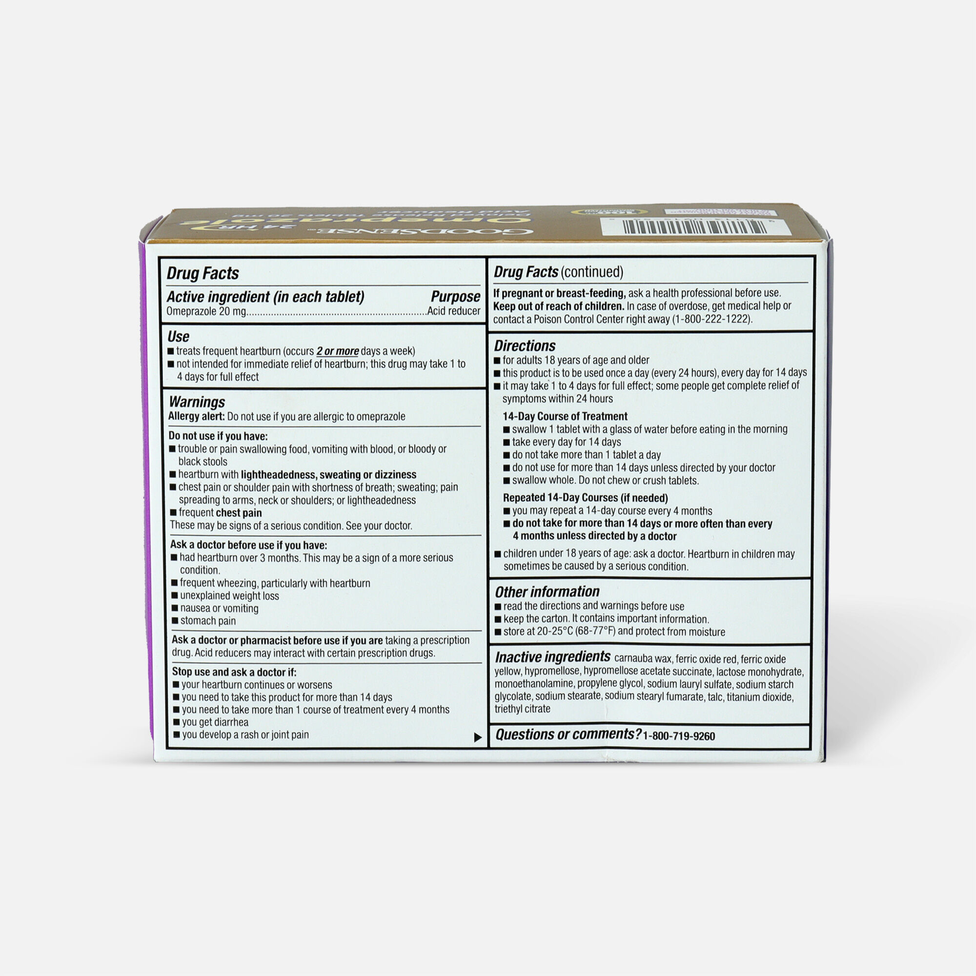 GoodSense® Omeprazole Delayed Release Tablets 20 mg, Acid Reducer, , large