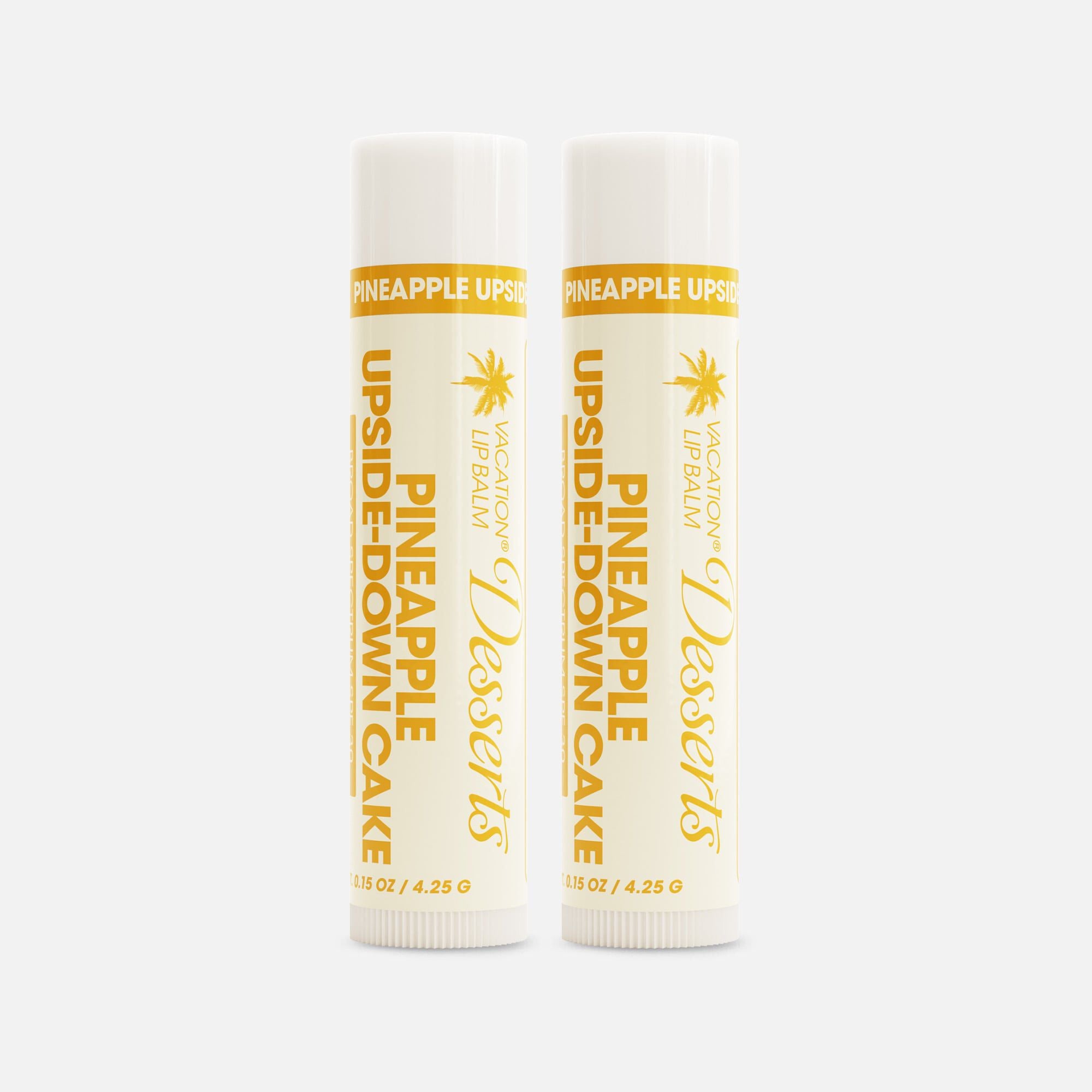 Vacation Pineapple Upside-Down Cake Lip Balm Sunscreen, SPF 30, 0.15 oz. (2-Pack), , large
