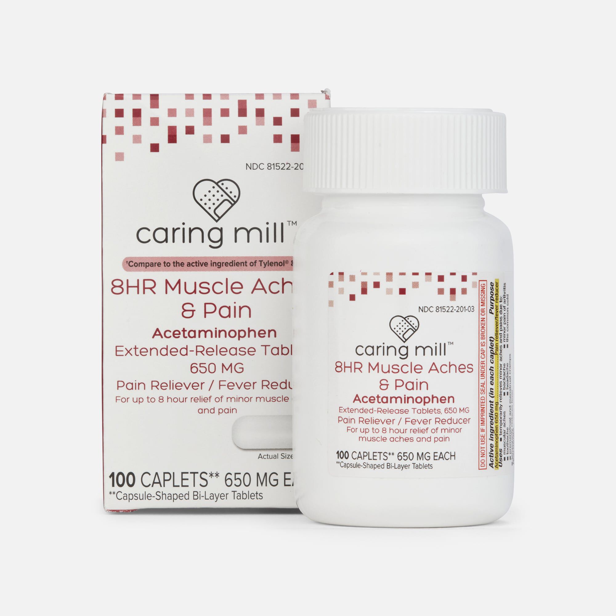 Caring Mill™ 8 HR Muscle Aches & Pain Tablets, 100 ct., , large