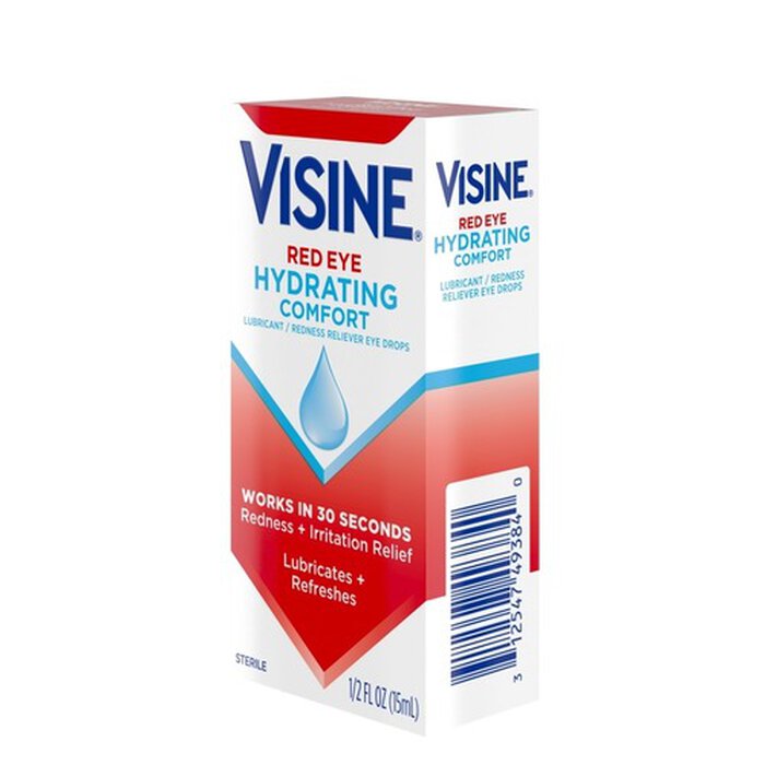 Visine Red Eye Hydrating Comfort Lubricating Eye Drops, .5 fl oz., , large