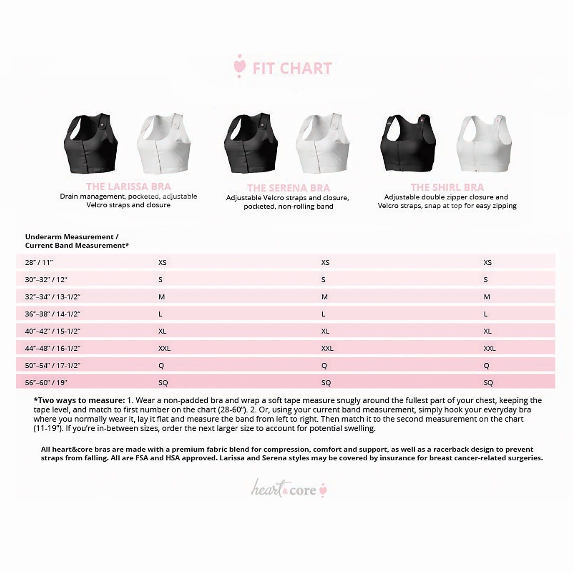 heart&core Shirl Post-Surgical Bra, Black, , large
