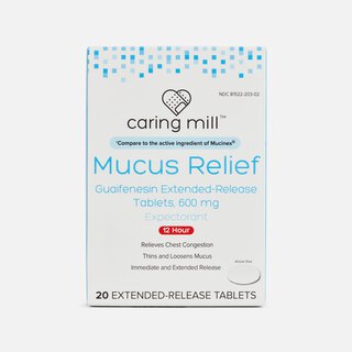 Caring Mill™ Mucus Relief Guaifenesin Extended-Release Tablets, 600mg, , large