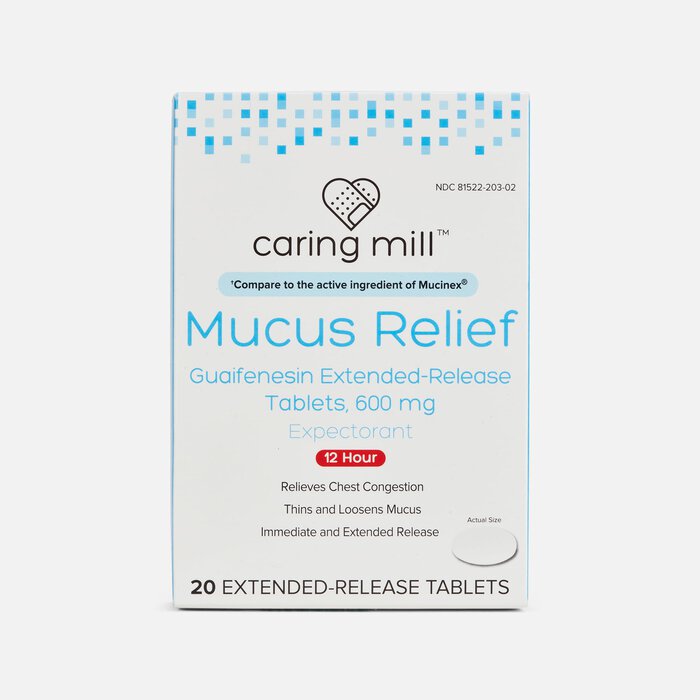 Caring Mill™ Mucus Relief Guaifenesin Extended-Release Tablets, 600mg, , large