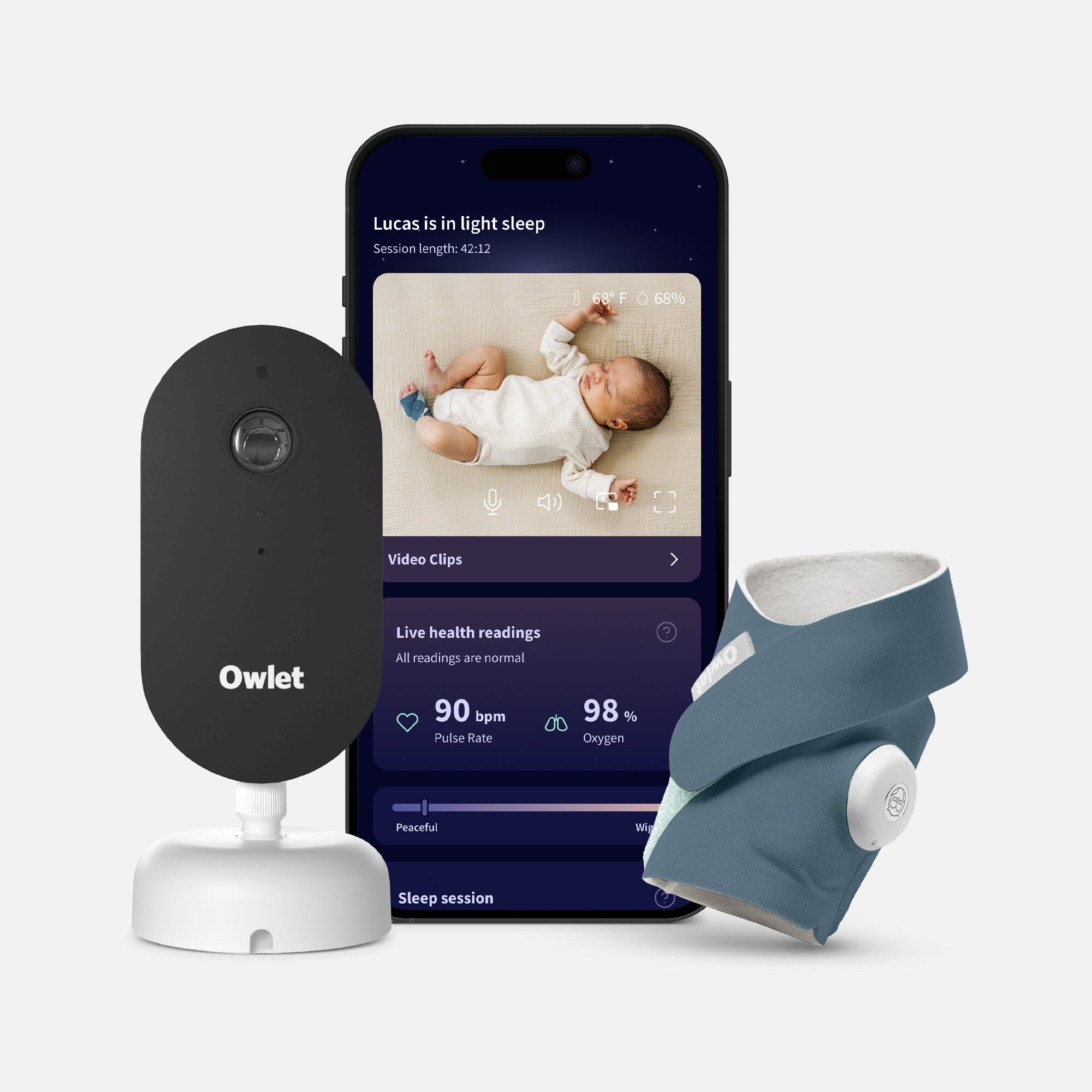 Owlet Dream Duo™ Smart Baby Monitoring System, 3rd Generation, Blue