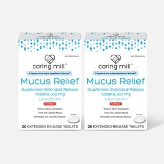 Caring Mill™ Mucus Guaifenesin Extended-Release Bi-Layer Caplets, 600 mg (Pack of 2), , large