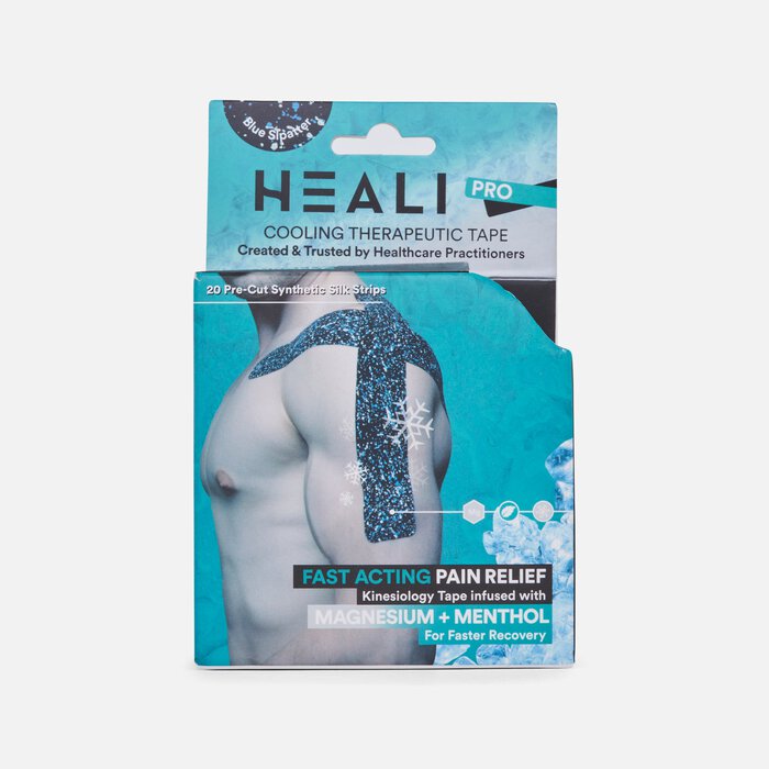 Heali Magnesium and Menthol Infused Kinesiology Tape, Splatter, 20 Strips, 2" x 10", Splatter, large