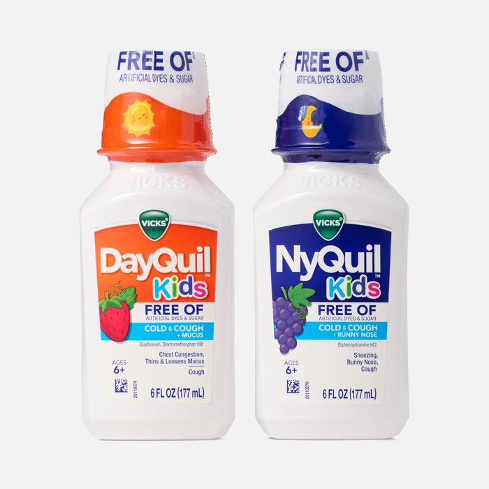 Vicks® DayQuil™ & NyQuil™ Kids Cold & Cough Liquid Combo Pack, Berry and Grape, 6 fl. oz. ea., , large