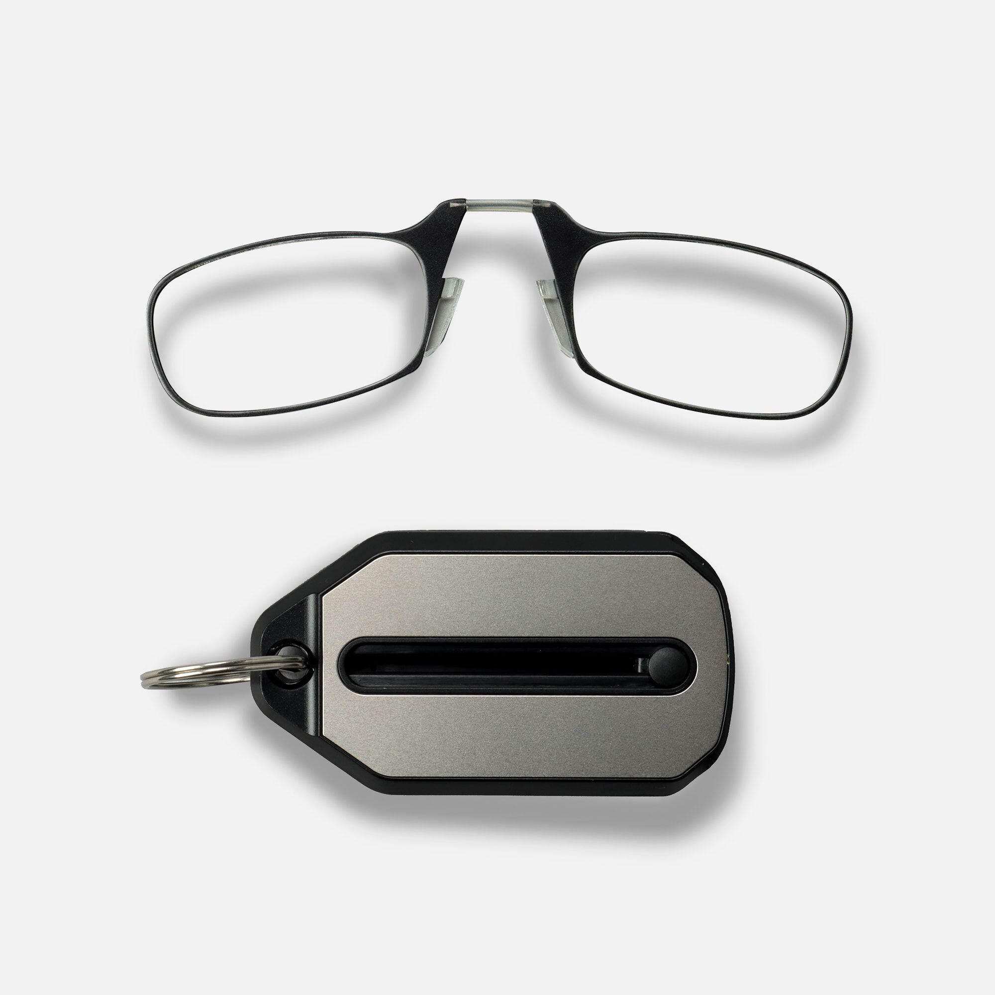 ThinOPTICS Keychain Reading Glasses, Black Frame, +2.50