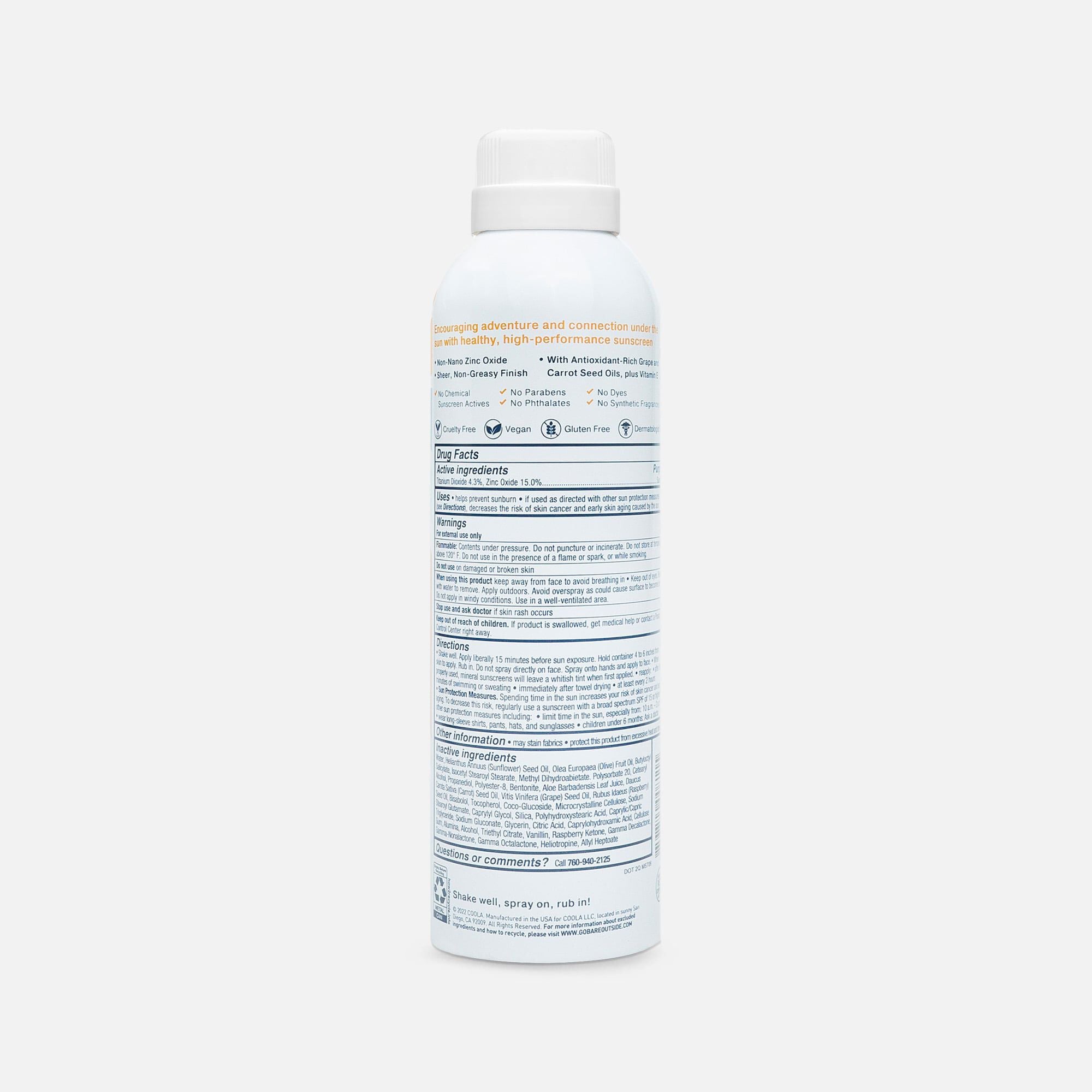 Bare Republic Mineral SPF 50 Sunscreen Spray, Vanilla-Coco, 6 fl oz., , large
