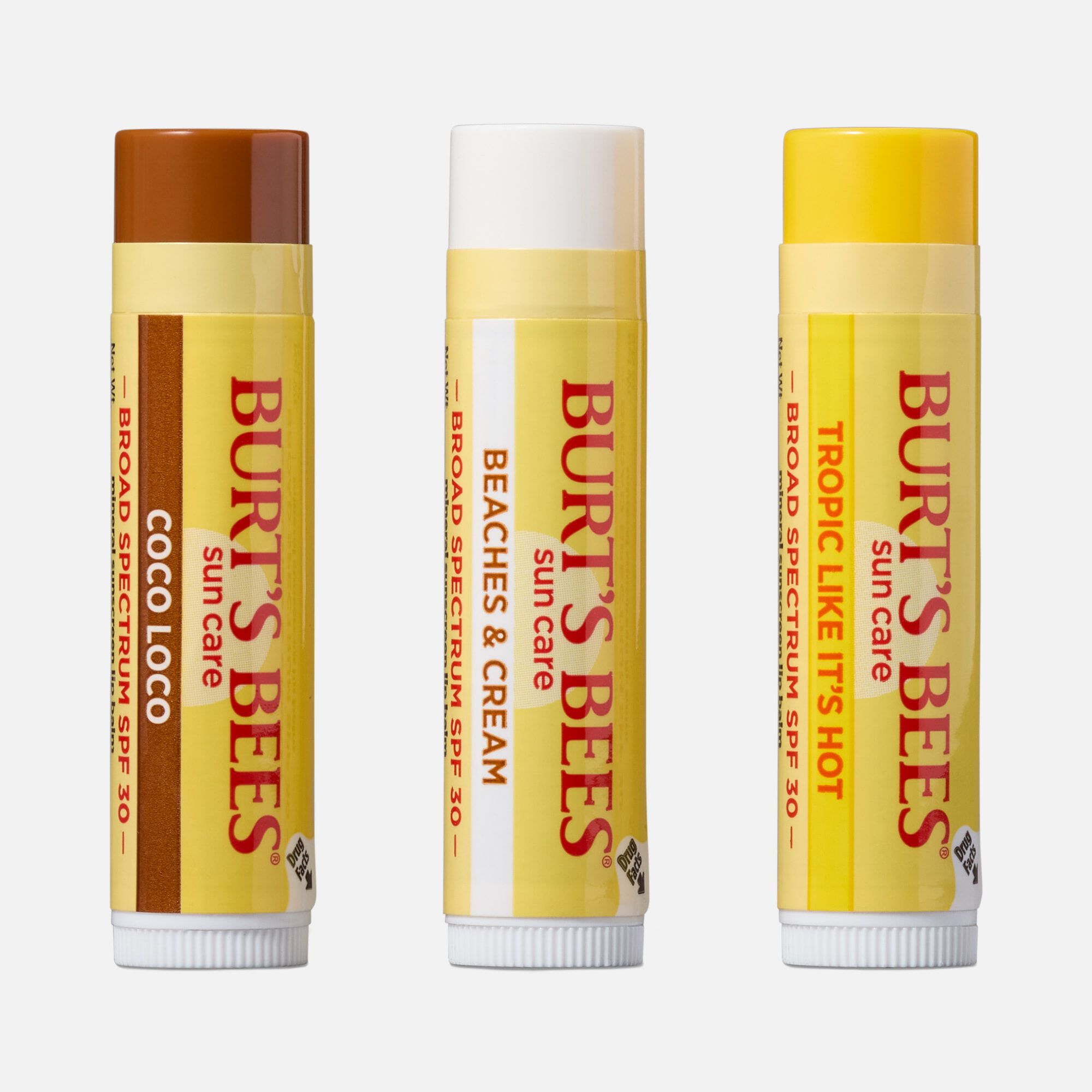 Burt’s Bees Sun Care Island Getaway Lip Balm SPF 30, 3-Pack, 0.15 oz., , large
