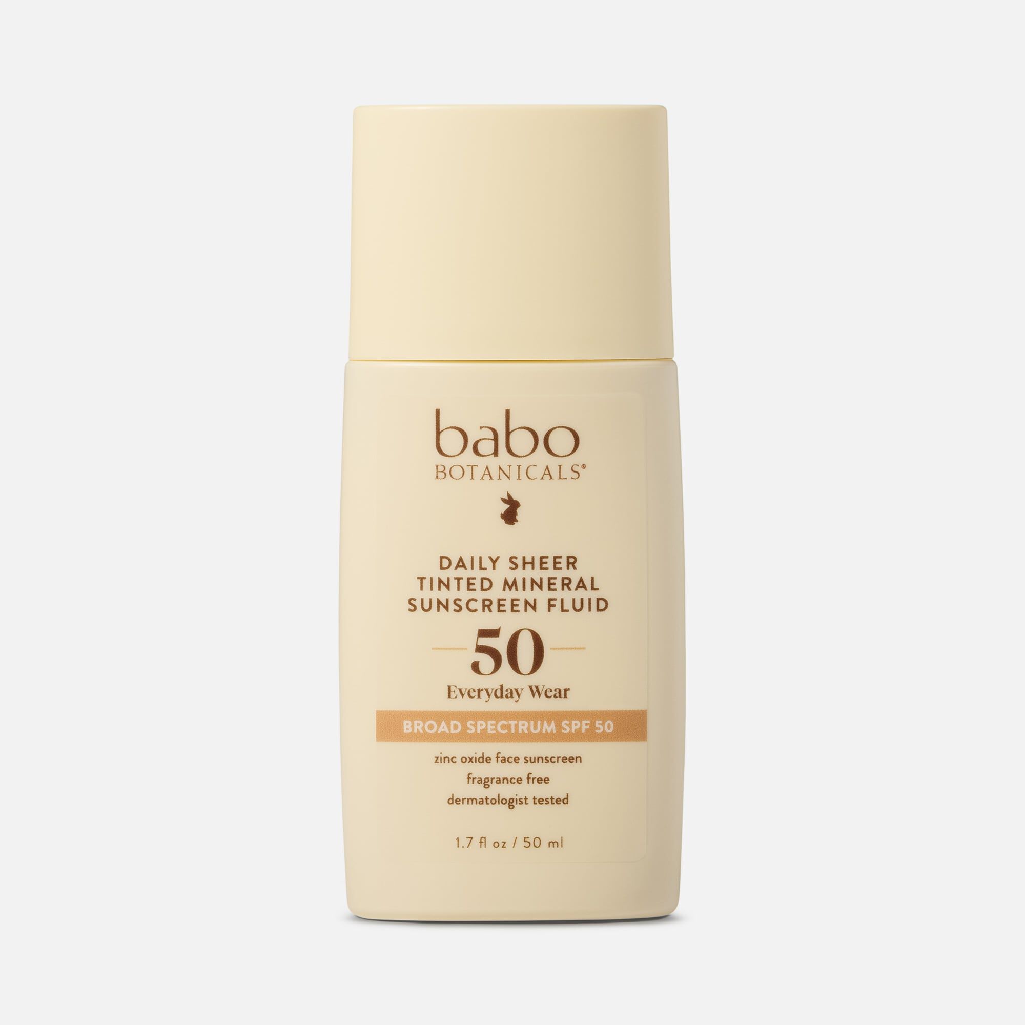 Babo Botanicals Daily Sheer Tinted Mineral Sunscreen Fluid, SPF 50, 1.7 fl oz., , large