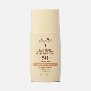 Babo Botanicals Daily Sheer Tinted Mineral Sunscreen Fluid, SPF 50, 1.7 fl oz., , large