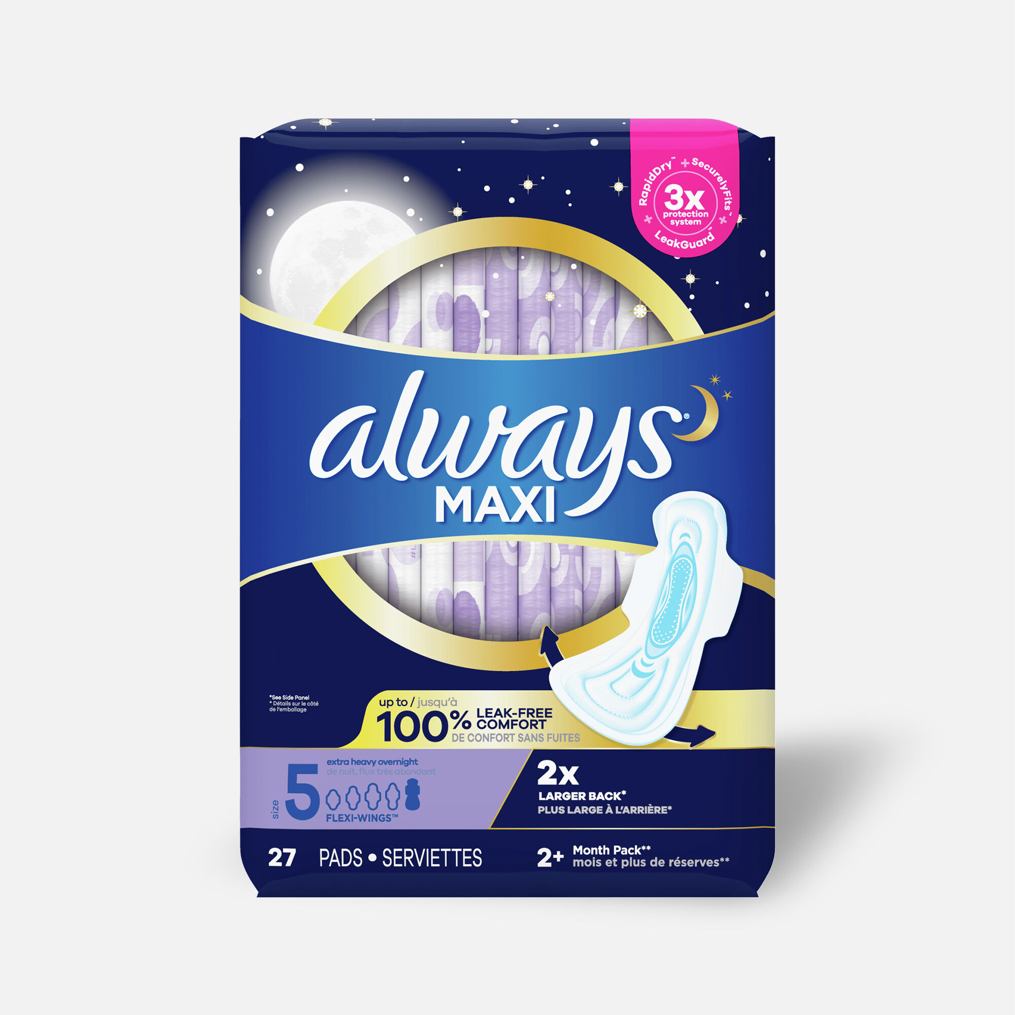 Always Maxi Pads with Wings, Unscented, , large