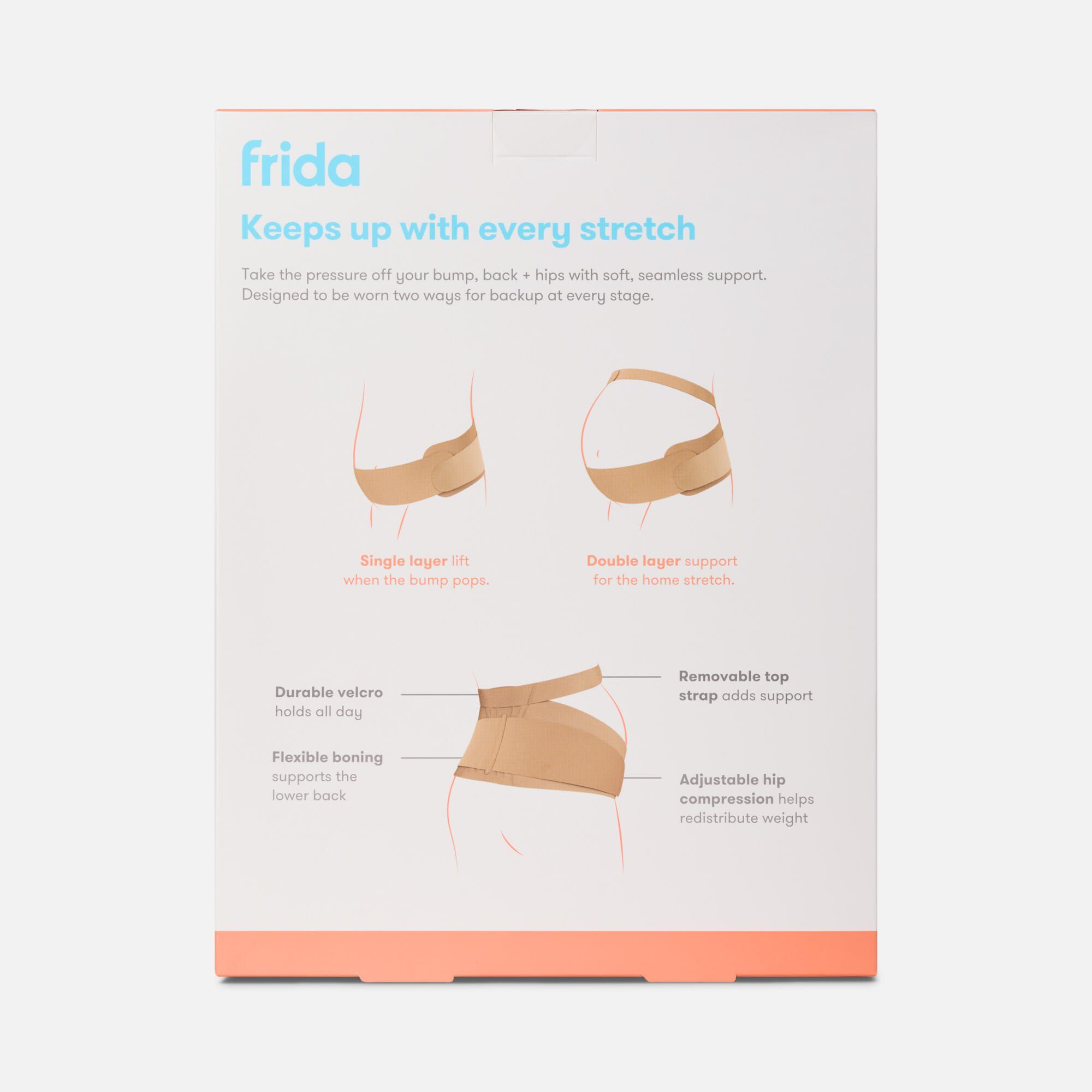 Frida Mom Dual-Support Pregnancy Belly Band, Clay, , large