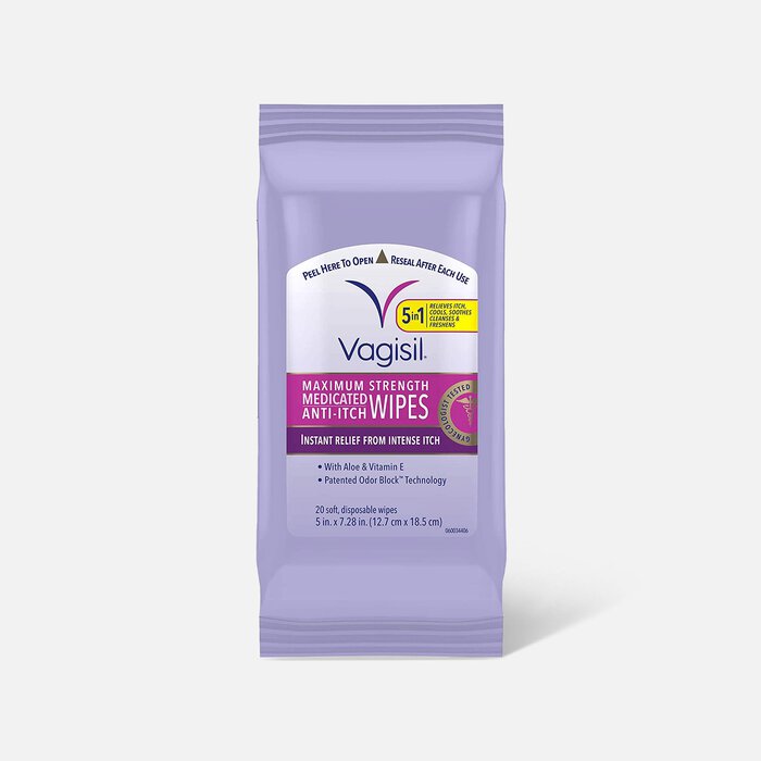Vagisil Maximum Strength Medicated Anti-Itch Wipes, 20 ct., , large