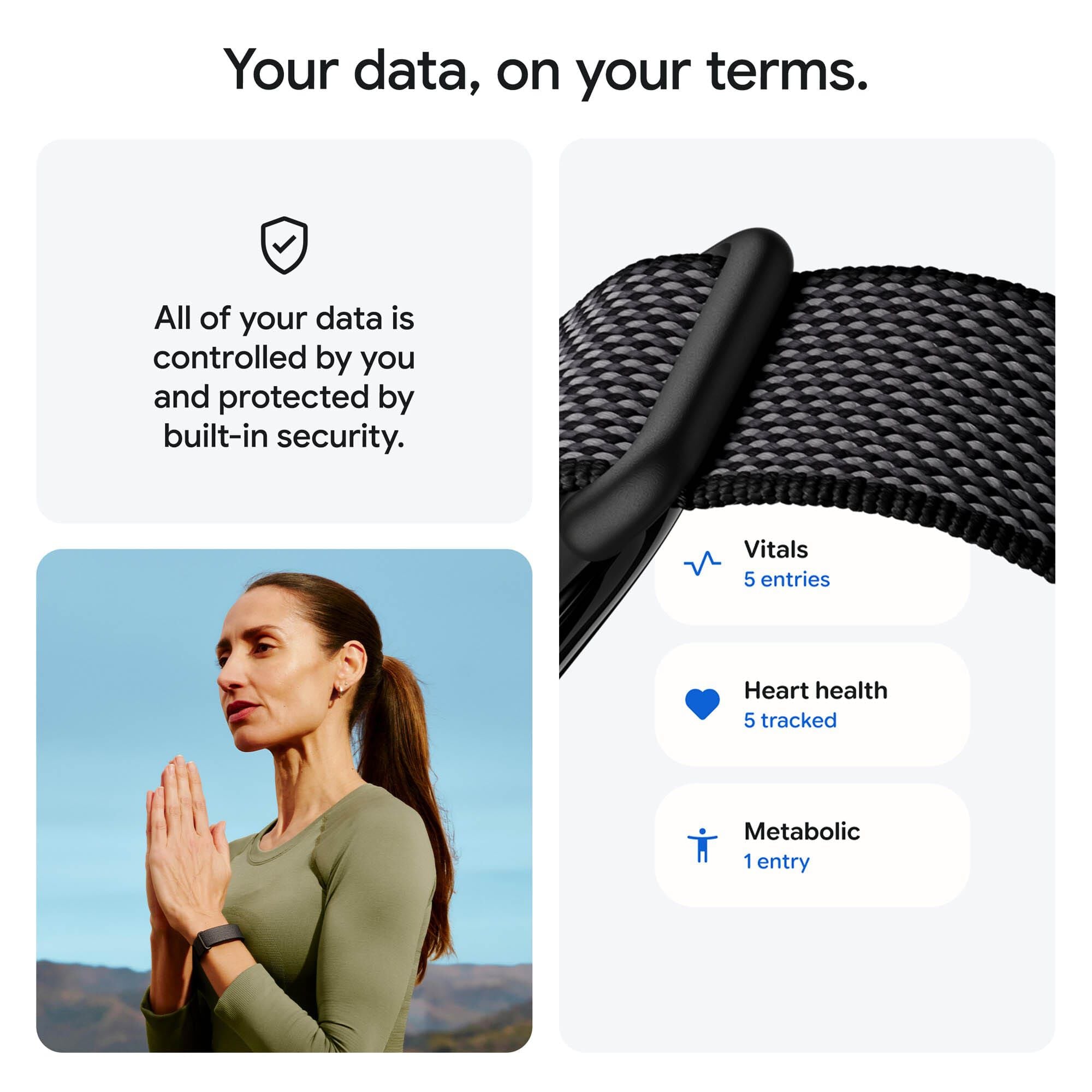 Google Fitbit Air, Screenless Fitness and Health Tracker, Obsidian, One Size, Obsidian, large