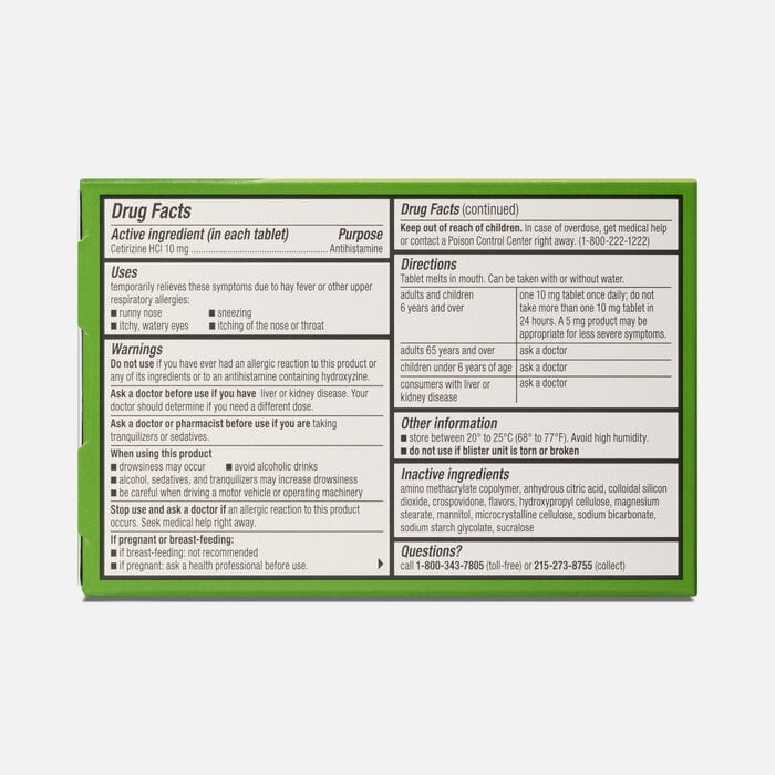 Zyrtec® Dye-Free Allergy Relief Dissolve Tabs, Citrus, 24 ct., , large
