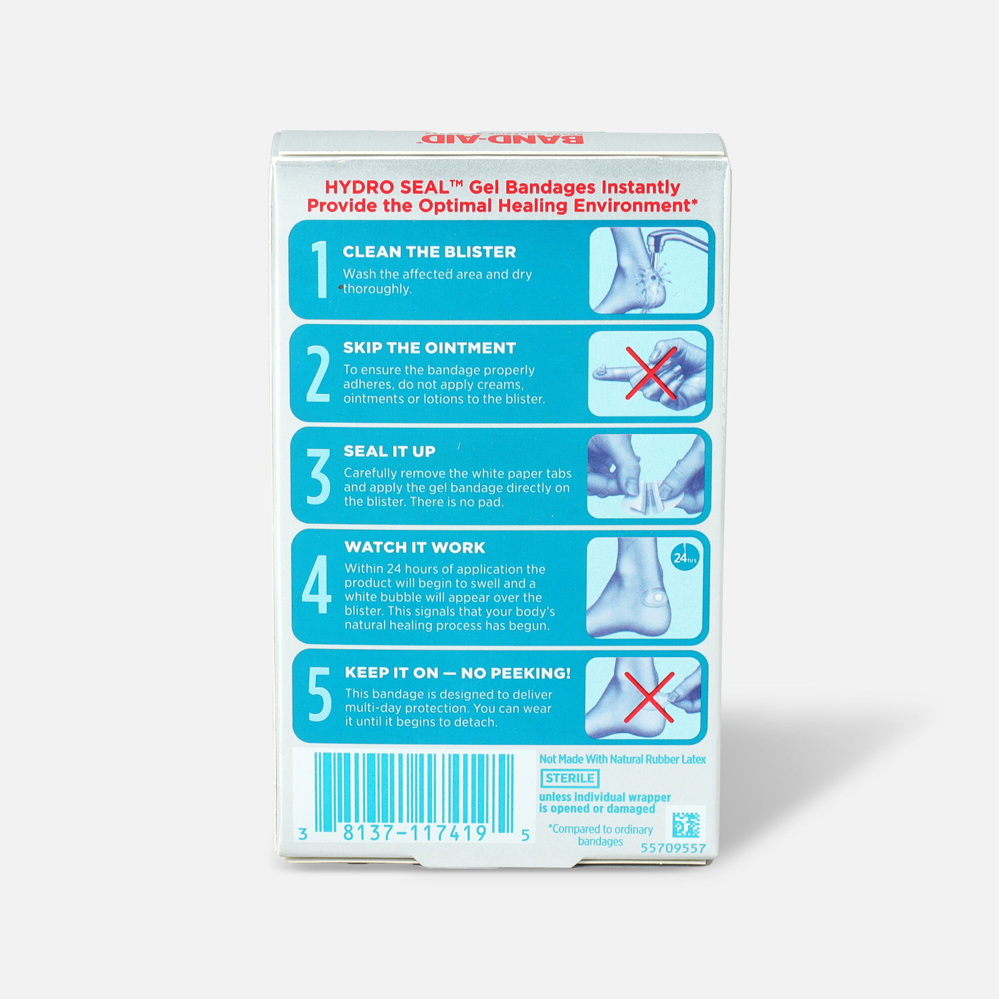 BAND-AID® Hydro Seal Adhesive Bandages for Heel Blisters, 6 ct., , large