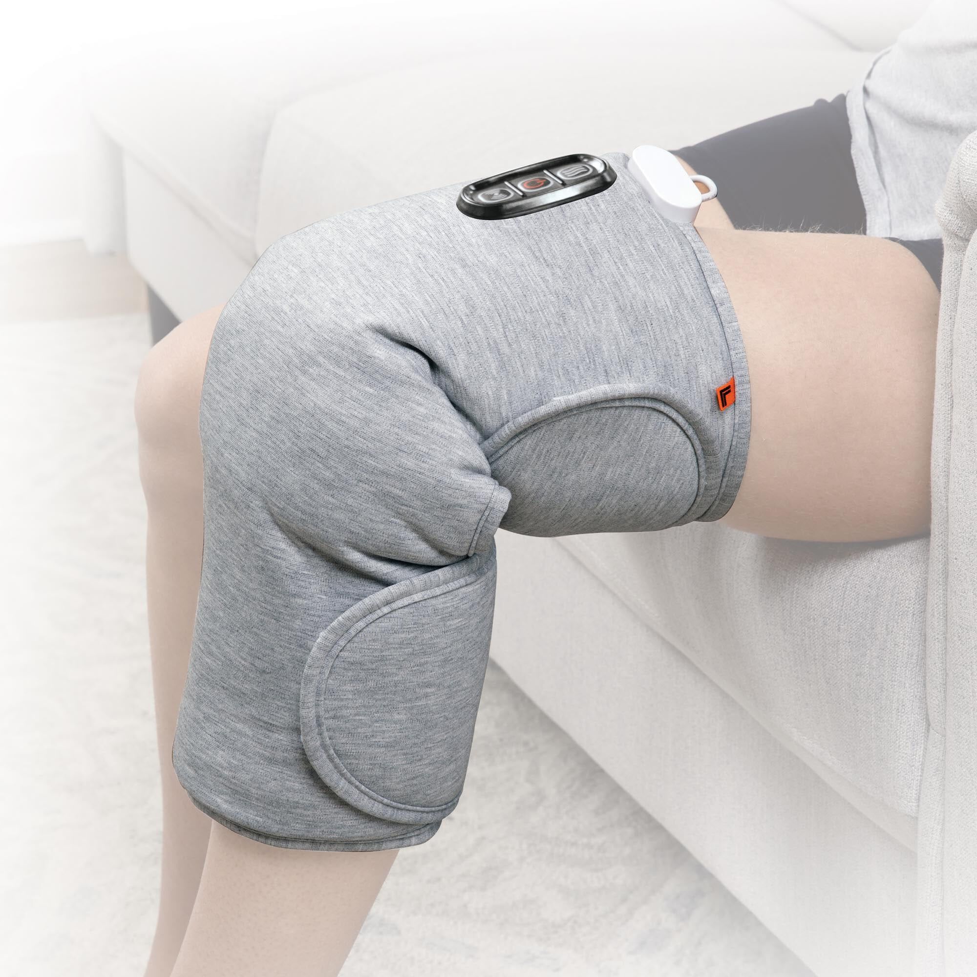 Sharper Image Calming Heat Copper + Charcoal Massaging Knee Wrap, , large