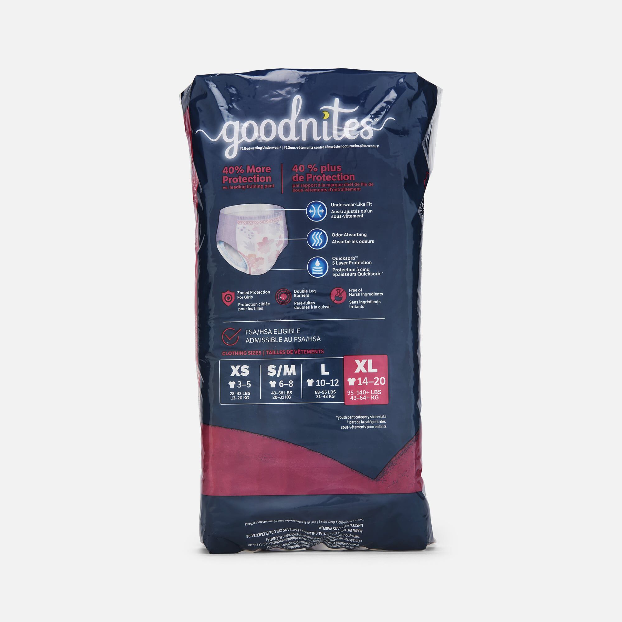 Goodnites Girls’ Nighttime Bedwetting Underwear, , large