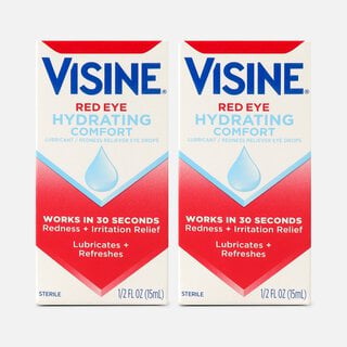Visine Red Eye Hydrating Comfort Lubricating Eye Drops, .5 fl oz. (2-Pack)