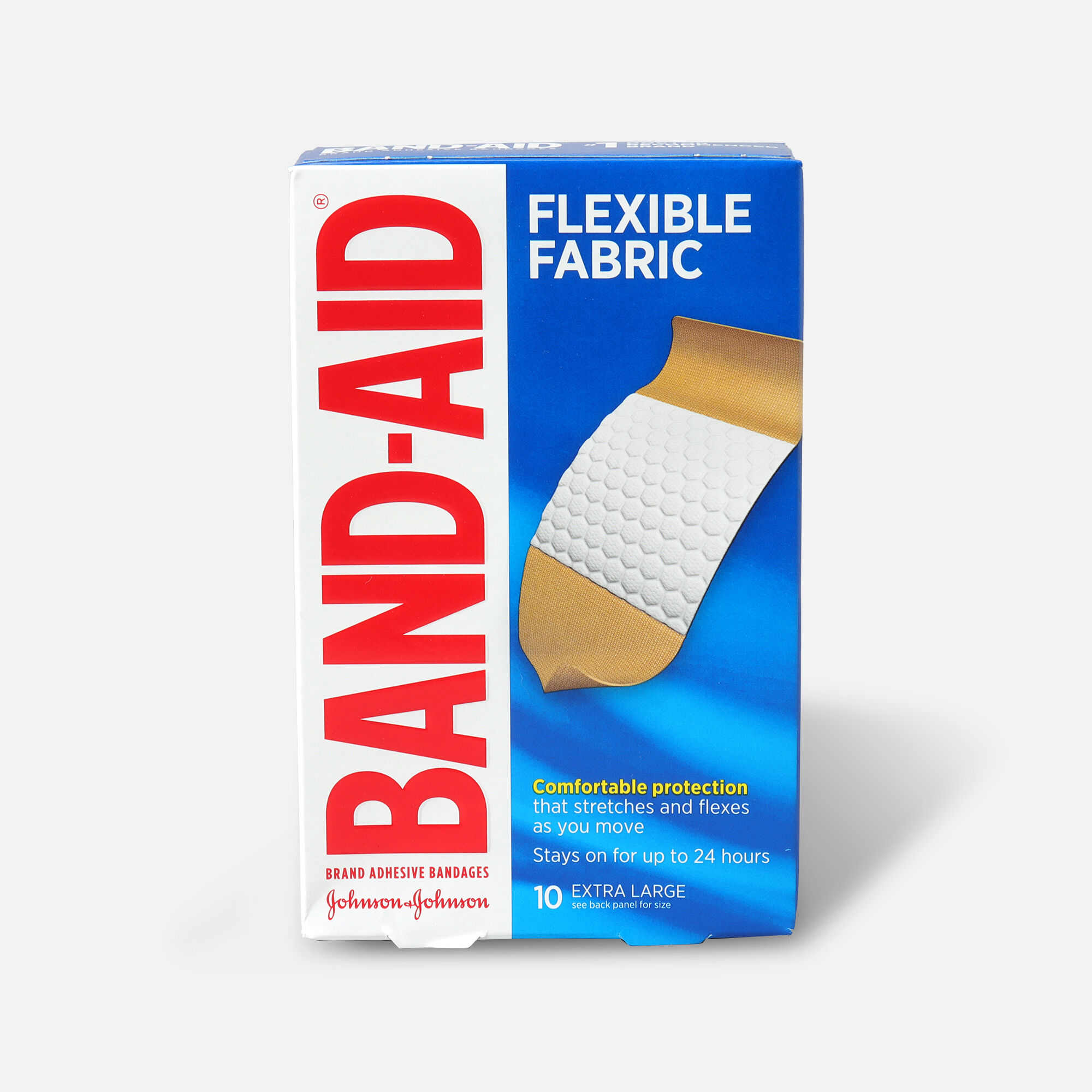 BAND-AID® Flexible Fabric Adhesive Bandages, Extra Large - 10 ct., , large